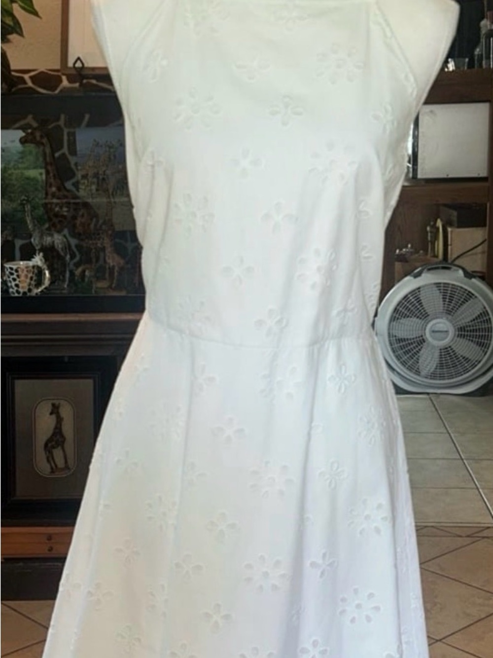 NWOT Loft White Eyelet Halter Summer Dress. size 8